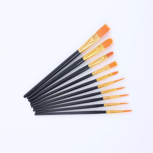 Cross-border plastic rod nylon oil painting brush set of 10, watercolor, watercolor, acrylic painting brush set Amazon