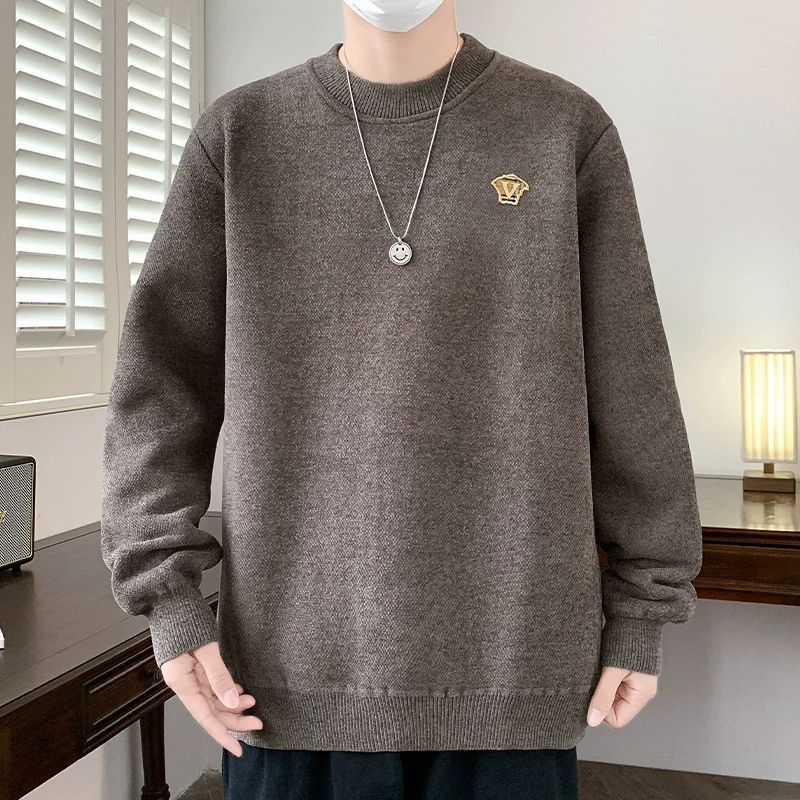 Демисезонный вязаный свитер для сохранения тепла, удобный повседневный стиль, круглый ворот