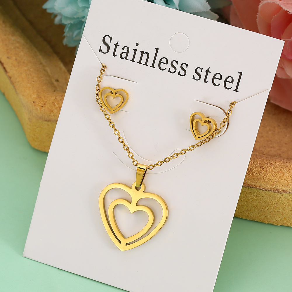 Großhandel Schmuck Einfacher Stil Pentagramm Auge Schmetterling Edelstahl 304 Überzug Schmuck-Set Kabelkette display picture 20