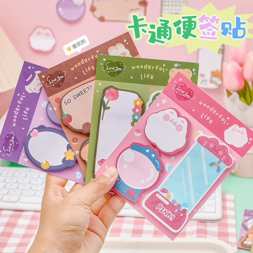 ins cartoon combination sticky note students cute message note note paper high appearance value can be pasted N times