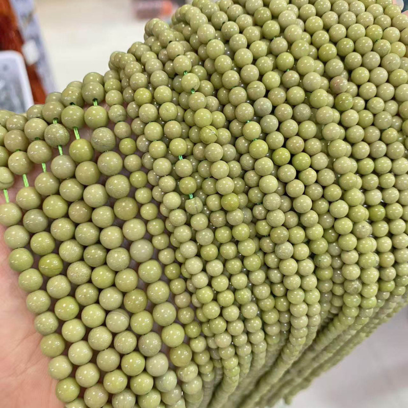天然牛油果色阿拉善散珠抹茶鸭屎绿玛瑙圆珠批发细润配饰半成品|undefined