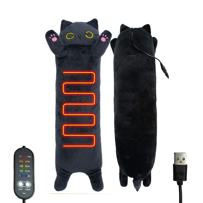 Amazonクロスボーダーusb発热人形heating doll抱き枕クッション温敷长脚猫加热人形|undefined