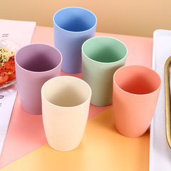 小麥秸稈杯子 五個裝漱口杯 家用簡約情侶款刷牙杯牛奶杯可印LOGO