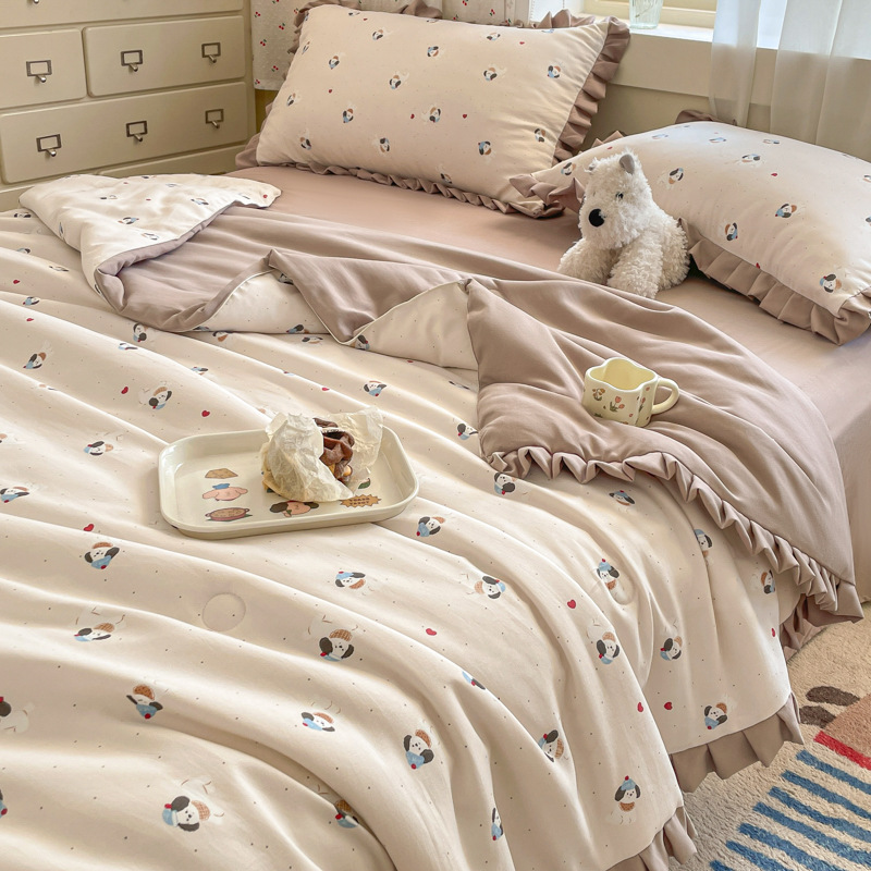 Verano nuevo estilo algodón lavado bordado edredón de verano edredón fresco de verano dormitorio individual y doble colcha delgada lavable a máquina edredón de aire acondicionado image 9