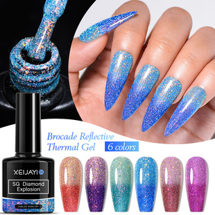 2023 new nail art flash nail polish glue net red super flash colorful flash drill nail shop special factory wholesale