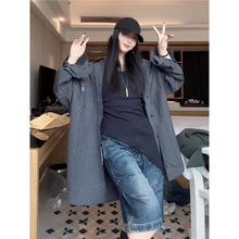 胖mm特大码300斤时尚长袖衬衫女早秋新款韩版宽松显瘦格子上衣潮