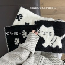 小猫围巾女冬季围脖护颈水貂绒针织保暖可爱韩系披肩外搭2025新款