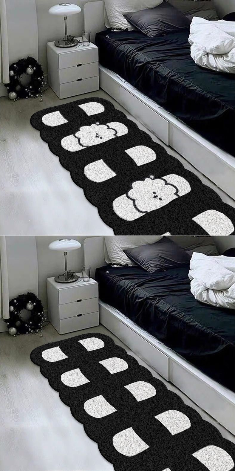 Imitation Cashmere Non-Slip Bedroom Carpet, Ins-Style Bedside Rug, Front-Of-Bed Carpet, Living Room Home Rug, Long Strip Home Carpet