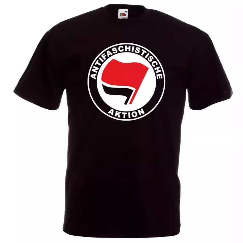 ANTIFASCHISTISCHE AKTION Men's Fashion Top Summer T-shirt Short Sleeve