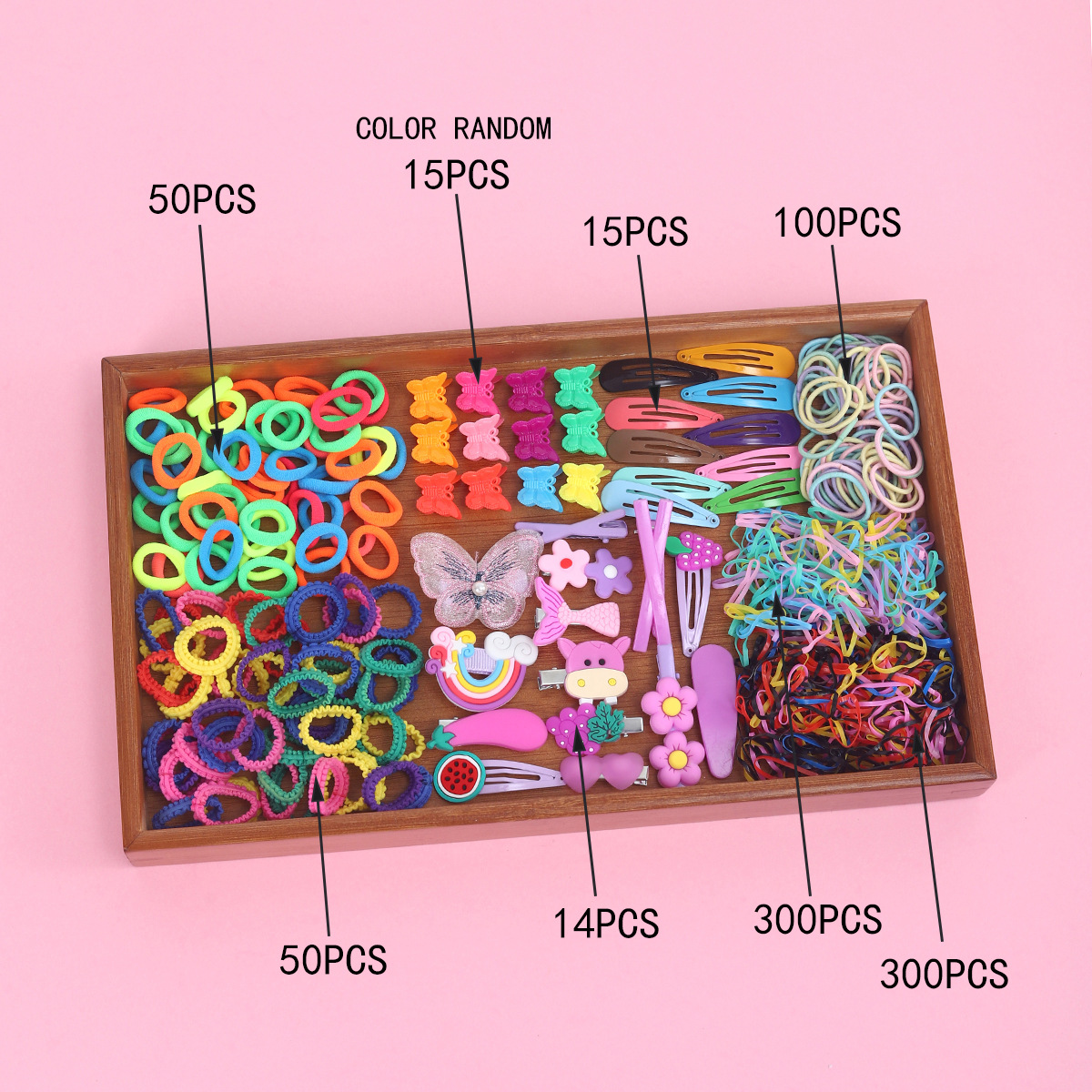 Joyas infantiles nuevas tarjetas de cabello princesa cabello cuerda de cabello bebé caja de regalo para niñas clip de borde coreano conjunto de joyería para el cabello