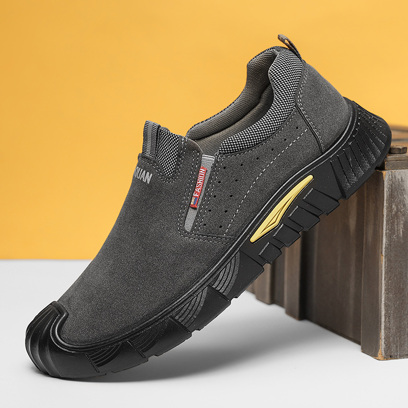 Zapatos de hombre de suela suave otoño nuevos zapatos de protección laboral bajos zapatos de trabajo de moda para hombres zapatos de trabajo negros casuales universales