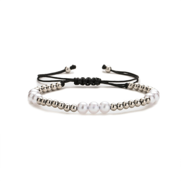 copper woven adjustable bracelet with zircon heart shaped