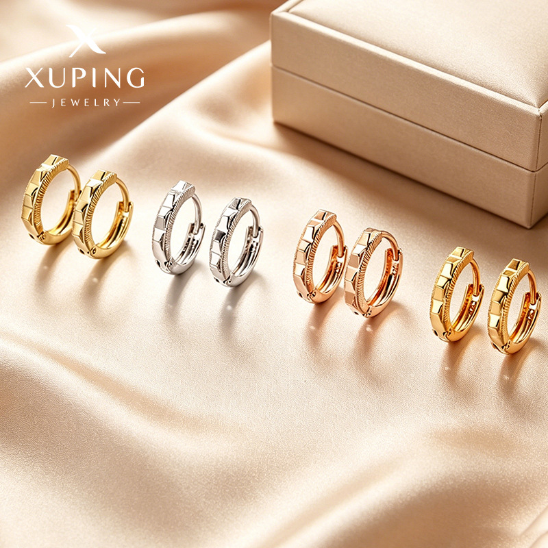 Xuping estilo simple personalidad geometría círculo auriculares temperamento clásico transfronterizo aretes de estilo europeo y americano auriculares al por mayor mujeres