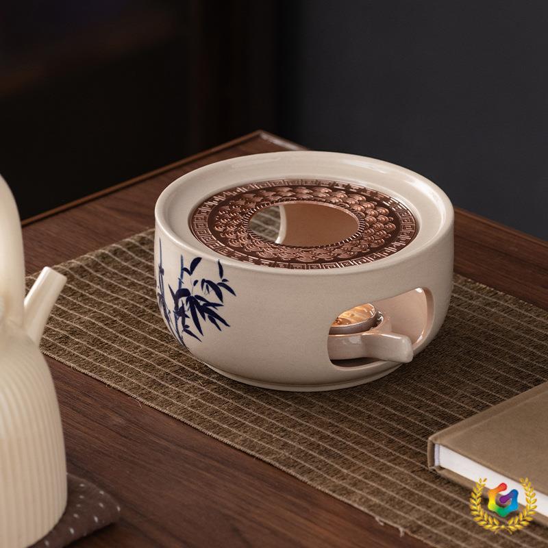 Vintage Candle Heating Tea Warmer Base Incense Burner Tea Stove Open Flame Orange Roasting Stove Tea Warmer