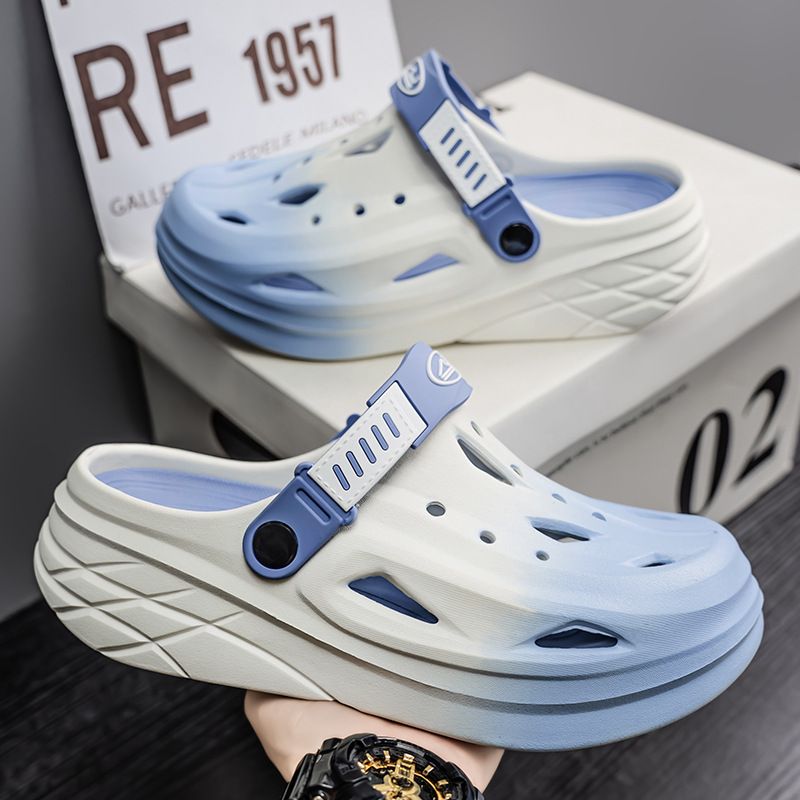 Zapatos con agujeros para hombres y mujeres nuevo estilo de alta gama verano al aire libre Baotou antideslizante EVA pisando mierda sandalias y zapatillas para adolescentes