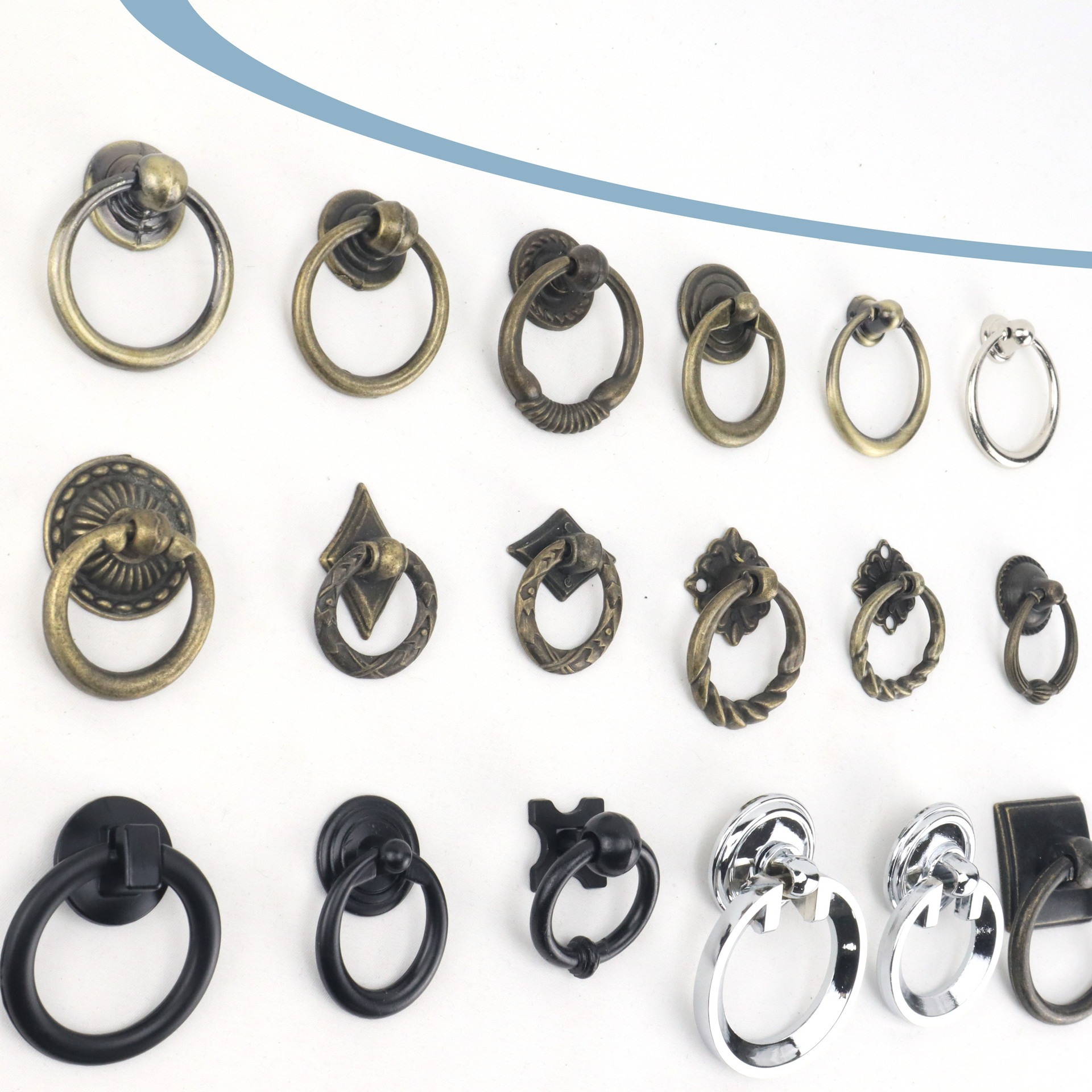 批發鋅合金圓環拉手家具櫃門把手歐式衣櫃拉手單孔抽屜拉手青古銅