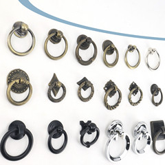 批發鋅合金圓環拉手家具櫃門把手歐式衣櫃拉手單孔抽屜拉手青古銅