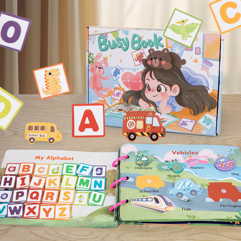 Nuevo libro transfronterizo silencioso pegatino libro ocupado Tesoro de niños pegatinas hechas a mano Montessori juguetes de iluminación de educación temprana
