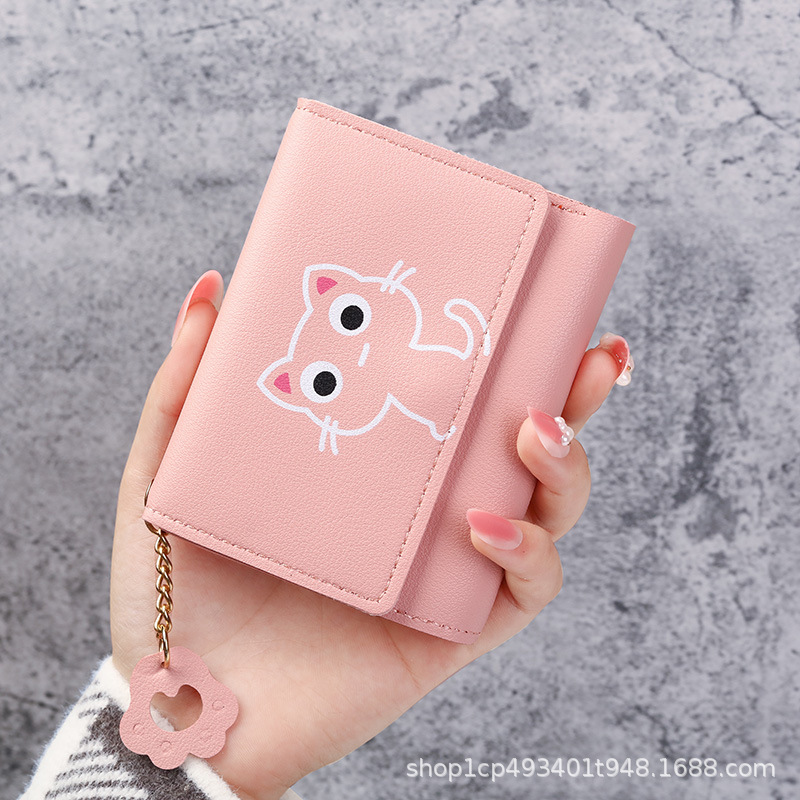 Fábrica al por mayor lindo animal pequeño triple monedero multi-funcional titular de la tarjeta de la moda coreana MINI BOLSA cartera