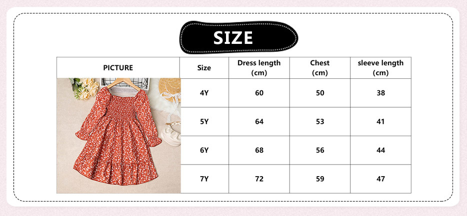 Girls Floral Long Sleeved Princess Dress Floral Autumn Outfit_voghion.com