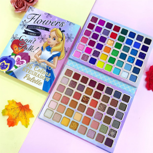 Foreign trade cross-border cute flower fairy girl pattern 96 color Pearl matte sequins multi-color eye shadow plate makeup