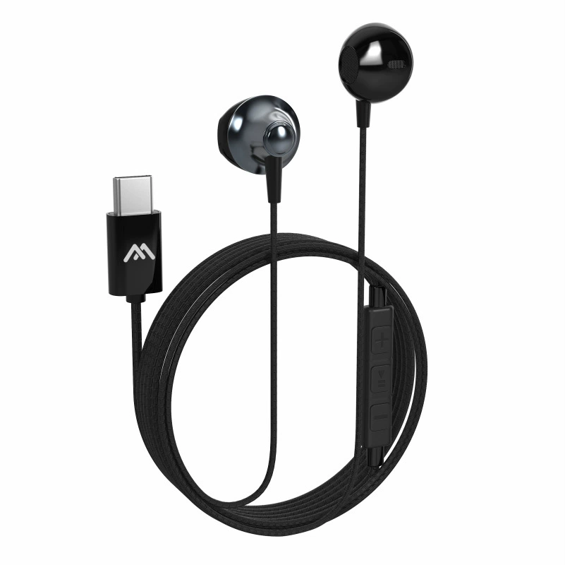 MiXian Type-C Digital Chip Earphones, Plug-and-Play, Apple/Huawei Compatible, M001 White/402 Black