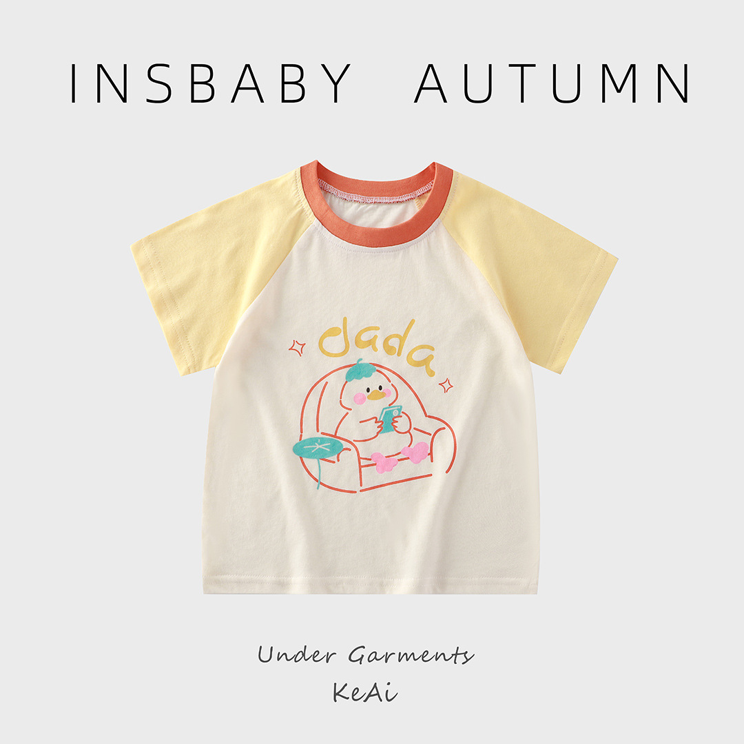 Camiseta de manga corta para niños, algodón puro, niña, verano, bebé, bebé, verano, ropa para niños