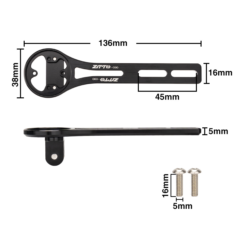 ZTTO Road Bicicleta de montaña Soporte de medidor de código Luz de bicicleta colgante inferior, base de extensión integrada, marco de extensión vertical