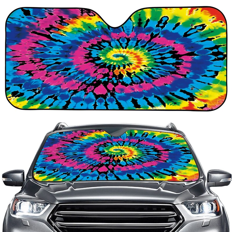 European and American International Station Car Front Dust Cover Abstract Pattern Painted Picture Printing Sunshade Protective Cover Wholesale