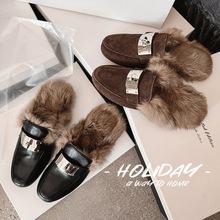 С��~��Ƥ���^����ЬŮ2025�ﶬ�¿ů��ë��Ь�y�۰����Ь