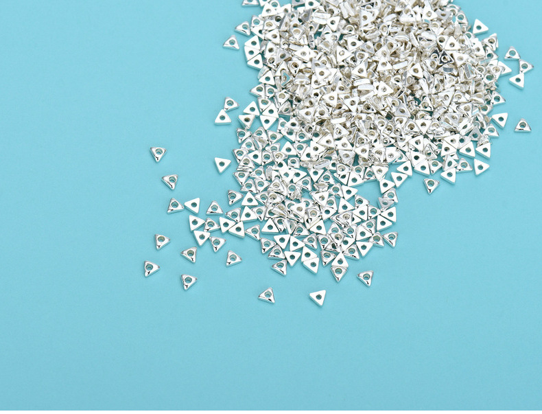 Polished Finish Polishing Design 1G Per Pack 2.5*2.5mm 2.8*2.8mm 2*2mm 925 Sterling Silver Triangle Polished Beads Spacer Bars Jewelry Accessories