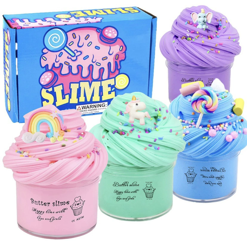  AMZ four -color cotton mud set color box Slim butter mud butter slime kit toys