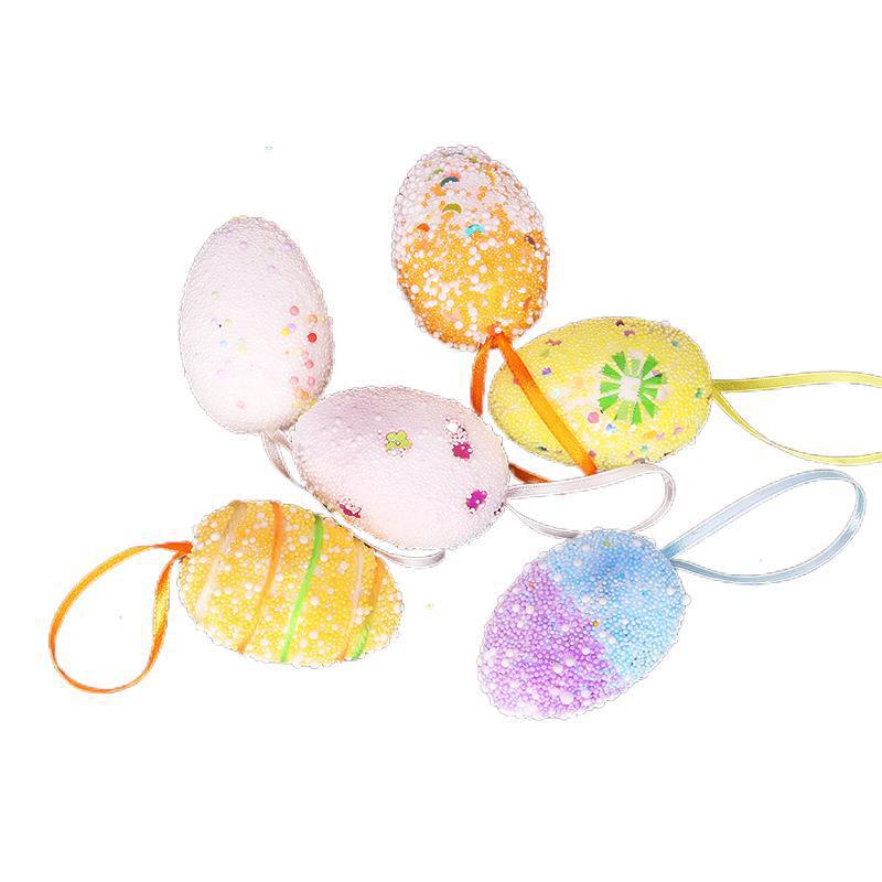 Huevo de espuma huevo de Pascua huevo de regalo DIY decoraciones de vacaciones al por mayor 6 unids/bolsa