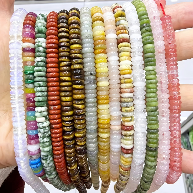 2*6mm natural stone abacus beads, loose beads for DIY jewelry, bracelet accessories, spacer beads, flat beads, abacus beads, semi-finished products, wholesale