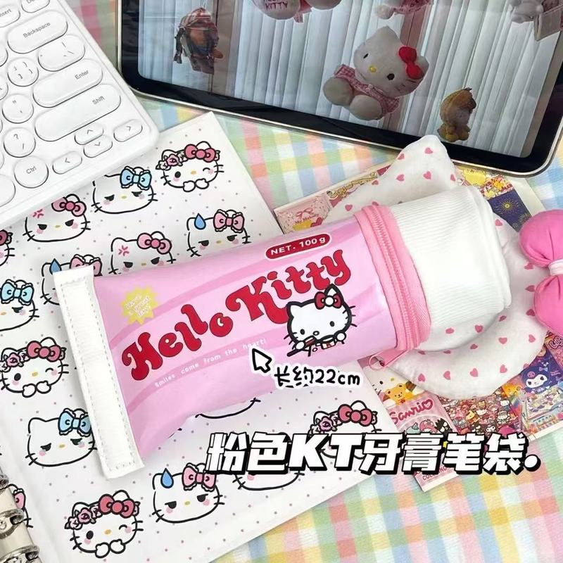 日系Kitty牙膏创意可爱趣味搞怪笔袋 学生桌面整理文具收纳笔袋|undefined