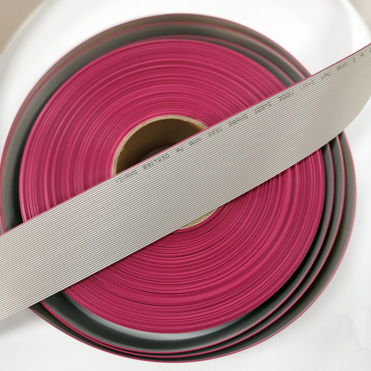 UL2651红边灰排线 28AWG 7/0.127正标 间距1.0MM 2P-64P 生产厂家