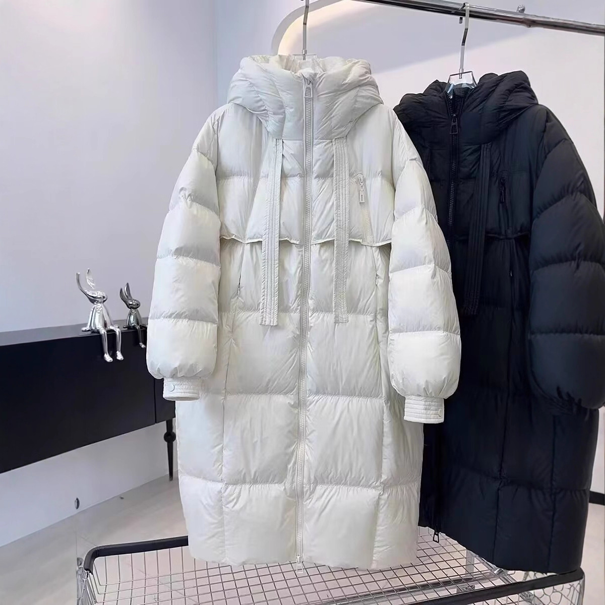 加厚羽绒服女白鸭绒大被子长款过膝面包服外套冬新款韩版连帽宽松