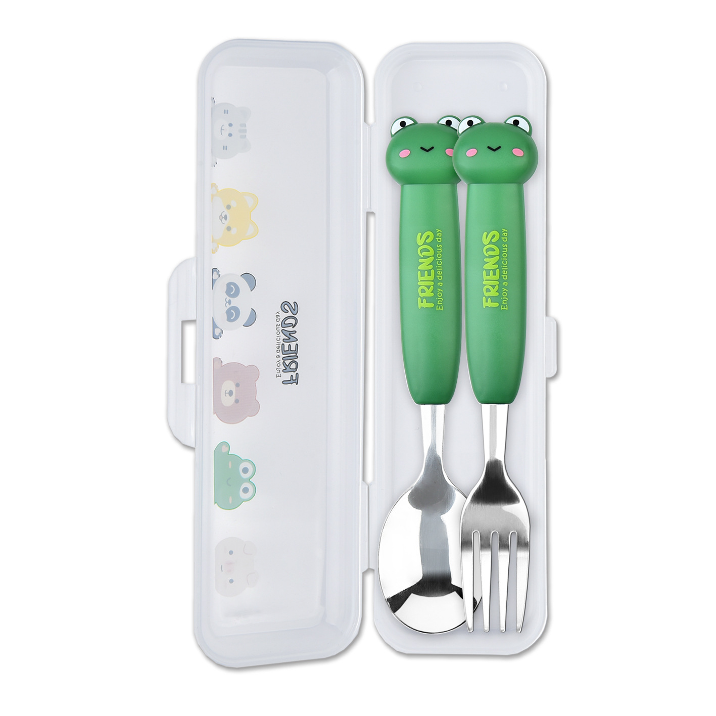 Inswind acero inoxidable DCS - 2068 - cs cubiertos infantiles ecológicos súper lindos cucharas de dibujos animados set ecológico de viaje