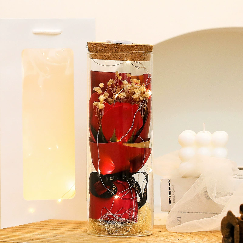 Подарочная стеклянная открытка ко Дню матери с букетом пожеланий Rose Eternal Bouquet Ornament Creative Dried Flowers 520 оптовая продажа