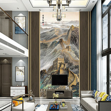 现代轻奢别墅挑空背景墙碳晶板覆式楼跃层木饰面板护墙板金刚板