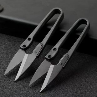 Small scissors for cutting thread ends wholesale U-shaped sewing thread repair cross stitch DIY yarn scissors plastic black thread ends scissors