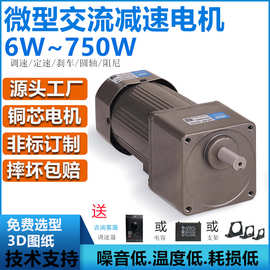 定速电机6W-750W刹车电机单相异步齿轮减速马达微型交流减速电机