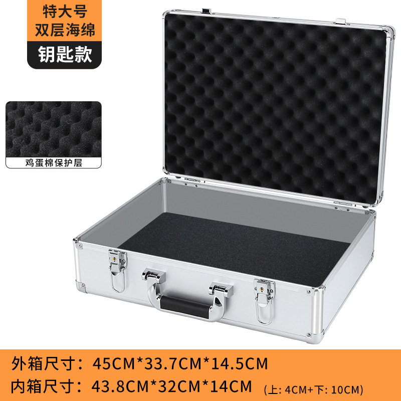 DIY caja de herramientas de aleación de aluminio maleta multifuncional equipo de hardware caja de instrumentos de almacenamiento de seguros caja de aluminio hogar