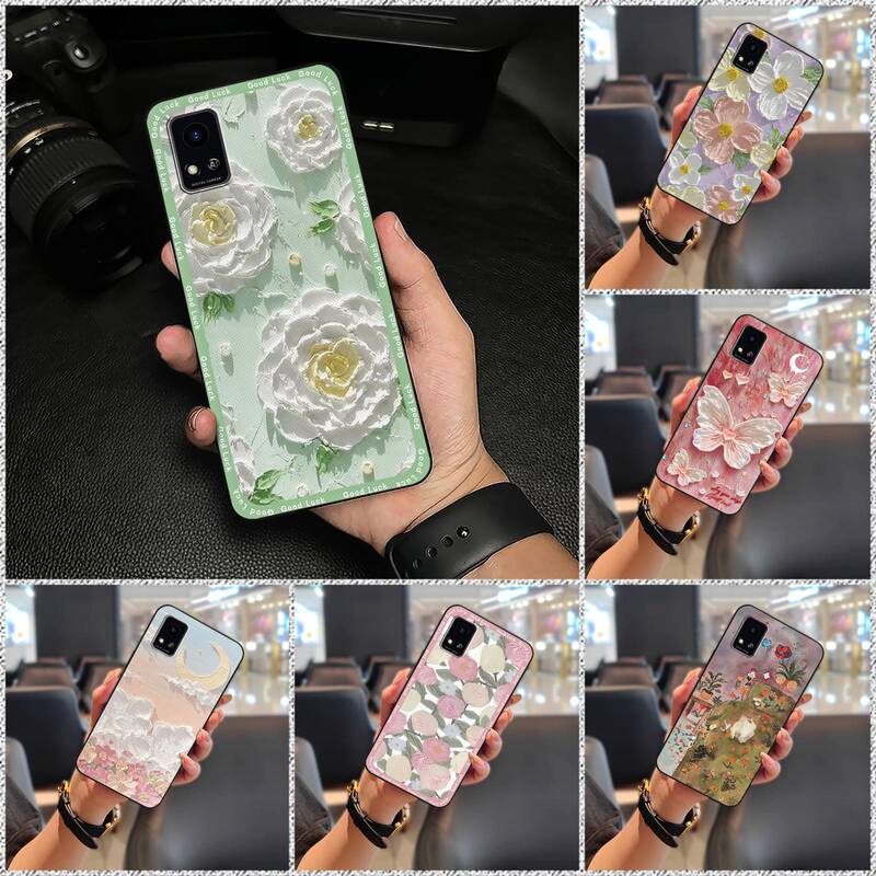 Suitable for Zte Mobile Phone Case, Fun New Trendy Silicone Solid Color Oil Painting Dustproof Soft Shell for Men and Women, Simple Flower Suitable for Zte Mobile Phone Case, Fun New Trendy Silicone Solid Color Oil Painting Dustproof Soft Shell for Men and Women, Simple Flower