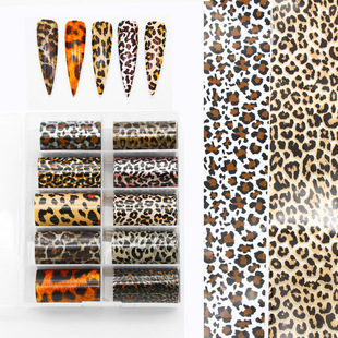 2025 New Nail Art Leopard Print Starry Sky Transfer Paper Nail Stickers Nail Stickers Transfer Stickers Nail Art Stickers Wholesale