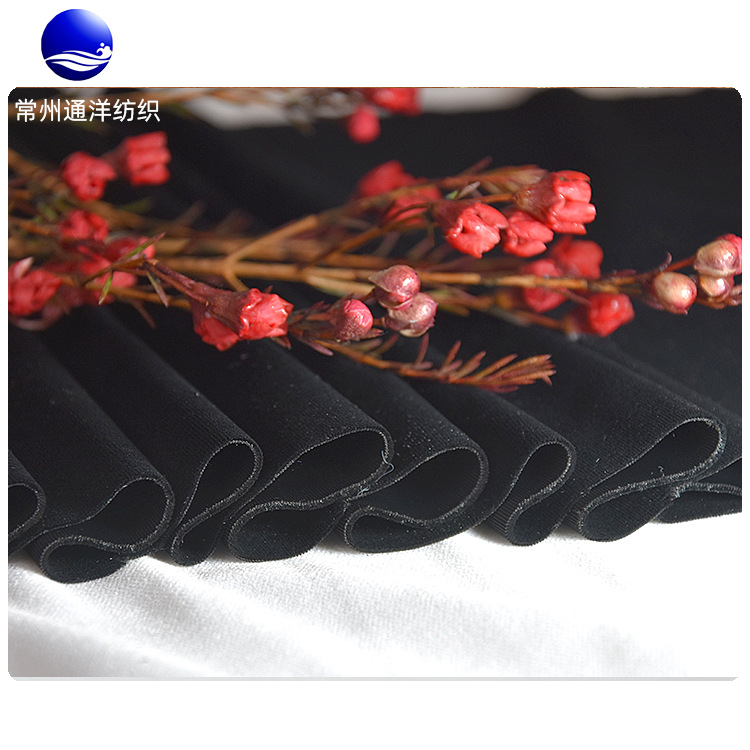 厂家供应抗静电韩国绒布料梭织弹力经编的丝绒面料用于时装裤子