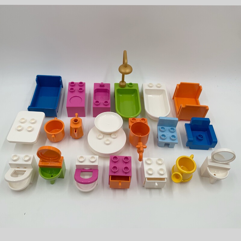 Compatible with Large Particle Building Blocks, Home Accessories, Parts, Kettles, Bathroom Puzzle Assembly, Factory Direct Sales, Play House
