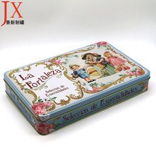 厂家定制大号方形连体翻盖铁盒 马口铁盒长方形浮雕巧克力金属盒