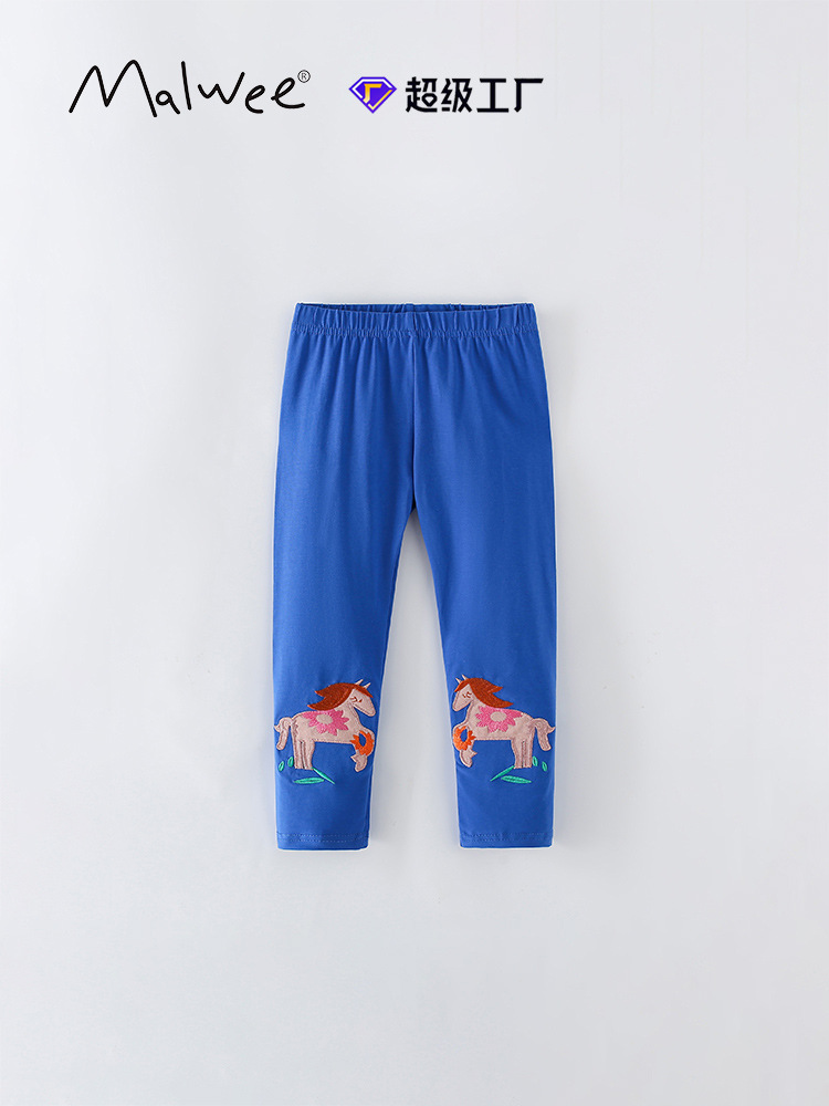 Malwee niñas leggings transfronterizas primavera y otoño nuevos pantalones de cintura elástica para niños pequeños y medianos europeos pantalones casuales para niños