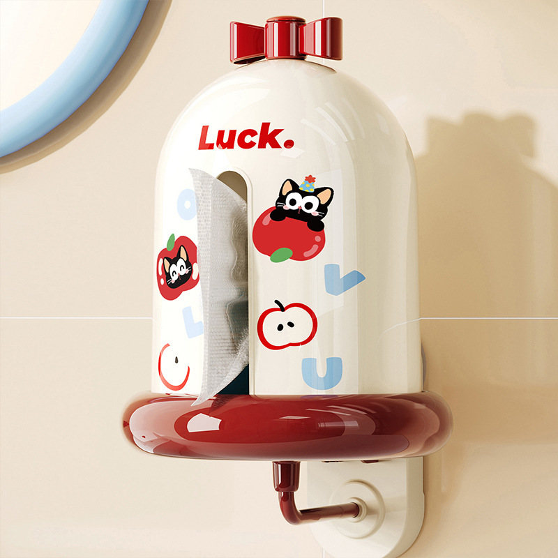 LUCK猫纸巾盒家用卫生间厕所壁挂抽纸盒客厅餐巾纸洗脸巾收纳盒|undefined